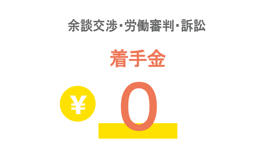 余談交渉・労働審判・訴訟　着手金0円